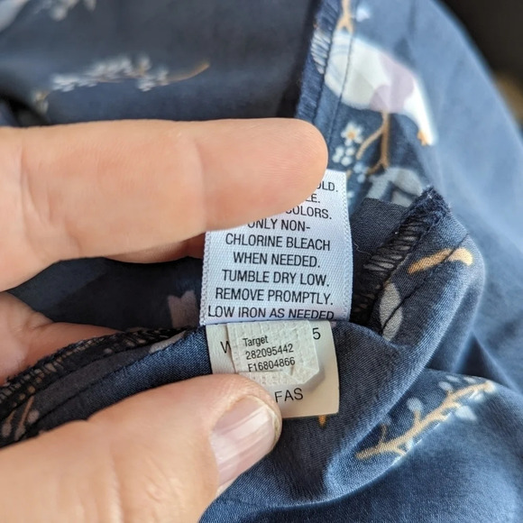 Target Xhilaration Navy  Blue and Orange High Low Bird Dress - Woman's Large - Picture 6 of 10